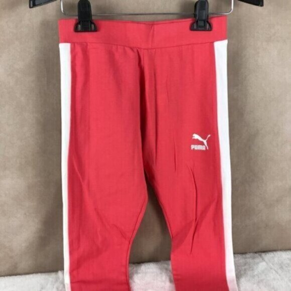 PUMA Cotton Leggings Coral/White NWT Size Small - Picture 3 of 10